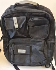 Bella Russo Black Laptop Backpack Tech Travel Commuter Bookbag Multi Pocket 17