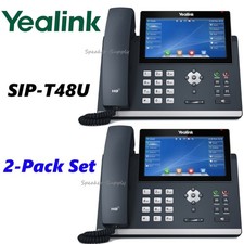 2 Yealink SIP-T48U Executive Desk IP Phone 7