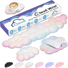 4 in 1 Ergonomic Leather Cloud Wrist Rest Keyboard and Mouse Pad & Coaster | Ful picture