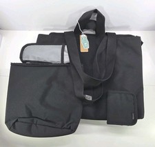 Bagsmart Lightweight Messenger & Laptop Bag 25L Work Tote - Black picture
