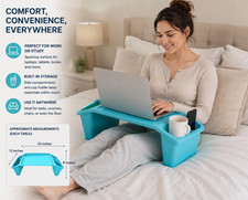Portable Lap Desk Tray Table w/ Cup Holder–Lightweight Multi-Use Bed/ Sofa Table picture