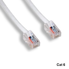 Kentek White 50ft Cat6 UTP Patch Cord No Boot 24AWG 550MHz Pure Copper Ethernet picture