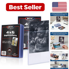 50 Pack 4x6 Photo & Postcard Topload Holders - White Plastic picture