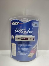 PNY Attache 1GB USB 2.0 Flash Drive U3 Smart P-FD01GU3-RF White New Sealed picture