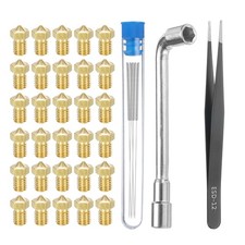 3D Nozzles Kit, 30pcs 3D Printer Brass Nozzles 0.2mm, 5pcs Cleaning Needles picture