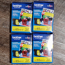 Brother Genuine Innobella LC65HY-Y Yellow High Yield Ink Cartridge Lot of 4 picture