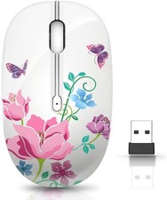 JUHOO Wireless Mouse with Nano Receiver for PC, Laptop, Notebook, White picture