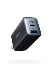 Anker 65W Max 3-Port USB C Charger Block, Compact Foldable Phone Black picture