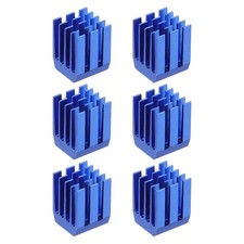 6 Pcs Heatsink 9x9x12mm Aluminum Heat Sink with Thermal Blue Sticker Blue picture
