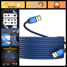 25FT USB 3.0 Male to Male Cable, Durable Braided Data Transfer for Laptop, TV, H picture