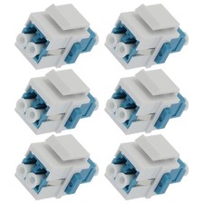 6x LC/UPC Duplex Single Mode Fiber Optical Coupler w/ Keystone Jack Snap-in Blue picture