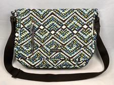 Vera Bradley Messenger Crossbody Laptop Bag Satchel Rain Forest Pattern NICE picture