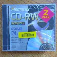 Memorex CD-RW 2 Pack 650MB 74min Rewritable Recordable Jewel Case picture