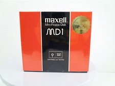 Maxell MD1 Mini Floppy Disks Box of 10 Single Sided Certified Vintage NEW SEALED picture