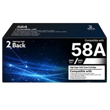 ** NEW HP Toner | 58A / 58X | Black | With Chips | Compatible | 2-Pack picture