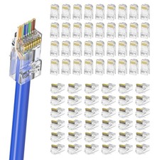 Cat6 UTP RJ45 Pass-Through Connectors, 100-Pack picture