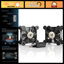 Ultra-Quiet Dual 80mm USB Cooling Fan with Speed Controller for Electronics picture