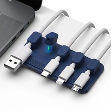Magnetic Cable Management Clips Silicone Wire Holder Desktop Car USB C Micro picture