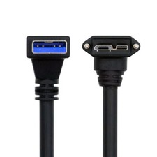 NFHK Angled 90 Degree USB 3.0 A Male to Micro-B 3.0 Plug Up Angled Locking Cable picture