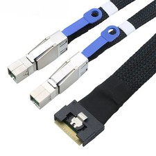 PCIe Slimline SFF-8654 8i Full Lock to 2X SAS HD SFF-8644 Server Cable picture