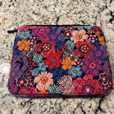 Vera Bradley Quilted Laptop Sleeve Multicolor Floral Padded Zipper Case picture