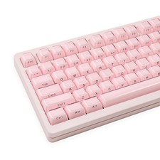 113 Keys Crystal Jelly Pink Keycaps Side Printed Translucent OEM Profile Cute picture