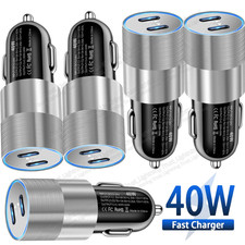 Dual 40W USB C PD Fast Car Charger Adapter Socket For iPhone 14 13 12 11 Android picture
