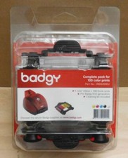 Evolis Badgy VBDG205EU Ribbon Color YMCBk +100 PVC Cards Original Box picture