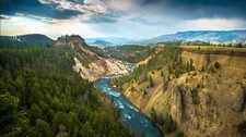 Landscape river canyon yellowstone national park usa Custom Gaming Mat Desk picture