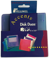 Fellowes Accents Disk Duos 3 5 Inch Floppy Disk Cases Set Of 4 Multicolor 1997 picture