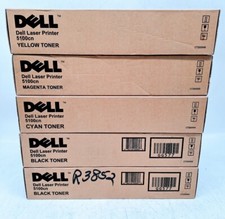 Lot of 5 Dell Laser Printer 5100cn Yellow Magenta Cyan 2X Black picture