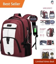 Rolling Laptop Backpack with Wheels Waterproof 17 Inch Business Travel Backpa... picture