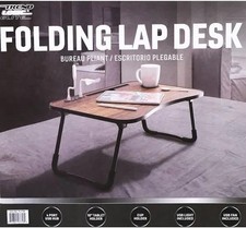 Portable Folding Lap Desk 23.5 Inch Black Wooden Laptop Bed Desk picture