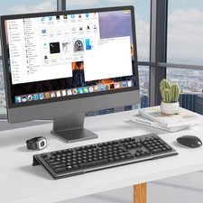 Ergonomic Computer Keyboard Stand - Black Acrylic Keyboard Riser Tilted Keybo... picture