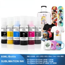 85ML6color/set Sublimation Ink For Epson 011 012 013 014 114 115 552 L8160 picture
