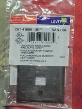 Leviton 41080-3EP Single-Gang Quickport Wallplate 3-Port Black picture