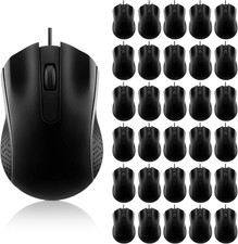 Bonuci 30 Pack Computer USB Wired Mouse Bulk 3 Button 800/1200 DPI Black picture