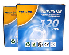 Masscool Cooling Fan 120mm Model # FD12025S1L3/4 UPC #55966 21225 2 New Fans Box picture
