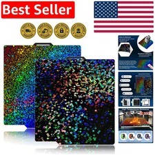 257x257mm Holographic PEI Build Plate for Bambu Lab 3D Printers - Circle & Star picture