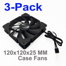 (3-Pack) CoolerOne 120x120x25 mm High Performance Case Fan Quiet 4Pin picture