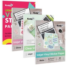 Lot 20-100 KOALA Printable Vinyl Sticker Paper Glossy/ Matte/ Clear Inkjet Laser picture