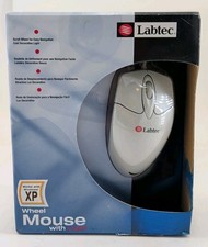 Vintage Labtec Wheel Mouse with Light PC Windows XP PS/2 Wired White NOB picture