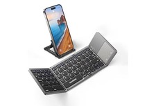 Samsers Black Foldable Bluetooth Keyboard Touch Panel Wireless  w/Stand Android picture