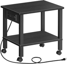 2-Tier Printer Stand with Charging Station, Under Desk Printer Table, Printer picture