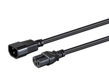 Heavy Duty Power Cable 6ft - Black | IEC 60320 C14 to IEC 60320 C15, 14AWG, 15A picture
