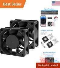 High-Speed 60mm 12V DC Fan - 5600RPM Airflow Solution for Electronics 2-Pack picture