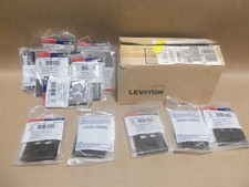 NEW LOT OF 13 LEVITON 41080-4BP QUICKPORT SINGLE-GANG WALL PLATE 4 PORT picture