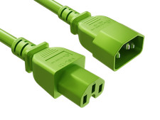 2ft IEC-60320 C14 to C15 PDU Server Power Cord 14AWG 15A/250V SJT, Green picture