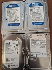 Lot of 4 Mixed SATA HDD 3x250GB 1x500GB WD Blue Hitachi Seagate picture