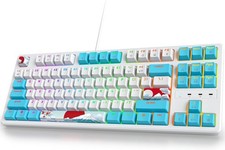 Teclado mecánico 75% 87 teclas, retroiluminado RGB, switch rojo, gris picture